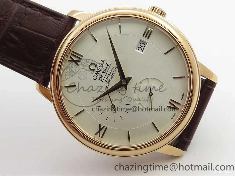 0422 De Ville Prestige Real PR RG ZF 1:1 Best Edition White Dial on Brown Leather Strap MIYOTA HighPerformance 7939
